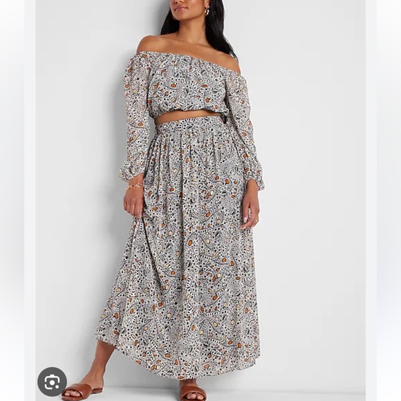 Express x Rachel Zoe Maxi Skirt & Crop Top | Large - Picture 2 of 2